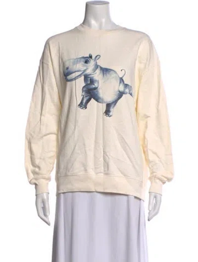 Pre-owned Acne Studios Graphic Print Crew Neck Sweater In Neutrals