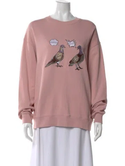 Pre-owned Acne Studios Graphic Print Crew Neck Sweater In Pink