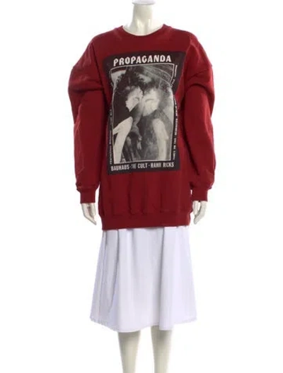 Pre-owned Acne Studios Graphic Print Crew Neck Sweater In Red