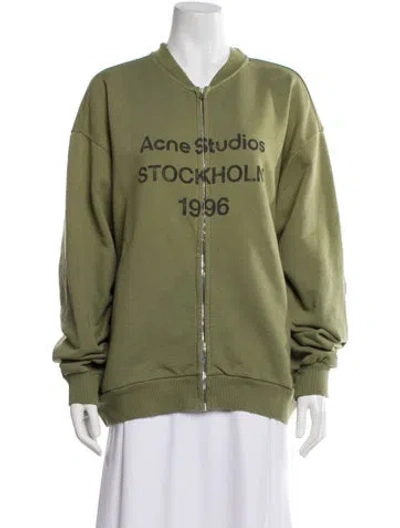 Pre-owned Acne Studios Graphic Print Crew Neck Sweater W/ Tags In Green