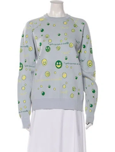 Pre-owned Acne Studios Graphic Print Crew Neck Sweater In White