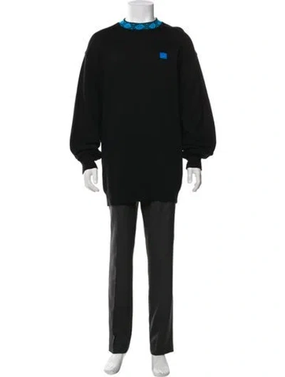 Pre-owned Acne Studios Graphic Print Crew Neck Sweatshirt In Black