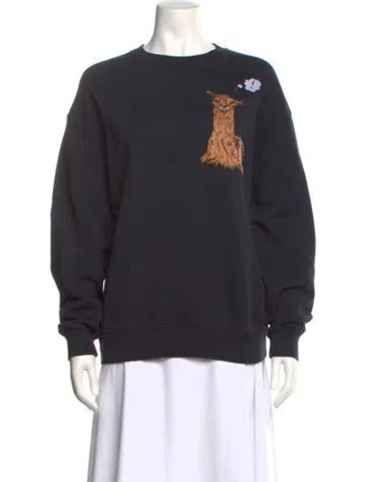 Pre-owned Acne Studios Graphic Print Crew Neck Sweatshirt In Black