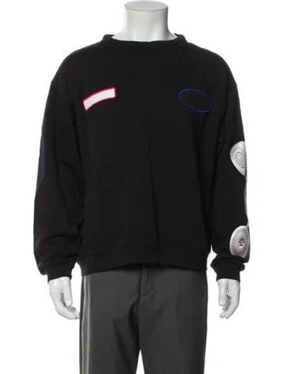 Pre-owned Acne Studios Graphic Print Crew Neck Sweatshirt In Black