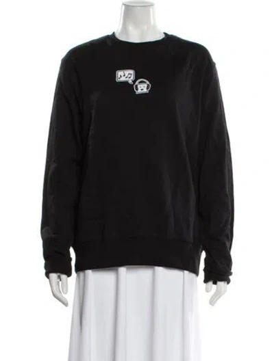 Pre-owned Acne Studios Graphic Print Crew Neck Sweatshirt In Black