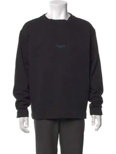 Pre-owned Acne Studios Graphic Print Crew Neck Sweatshirt In Black