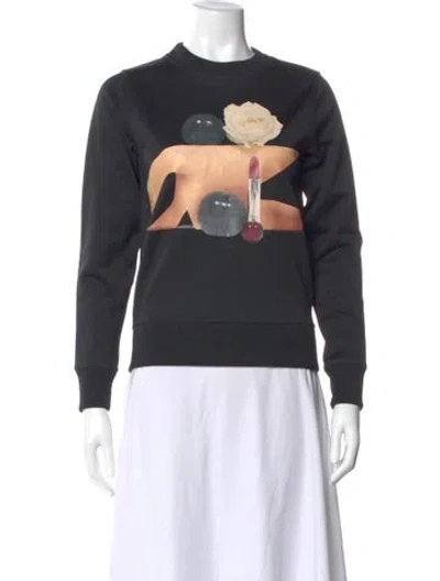 Pre-owned Acne Studios Graphic Print Crew Neck Sweatshirt In Black