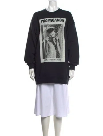 Pre-owned Acne Studios Graphic Print Crew Neck Sweatshirt In Black