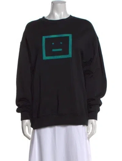 Pre-owned Acne Studios Graphic Print Crew Neck Sweatshirt In Black
