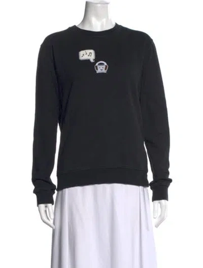 Pre-owned Acne Studios Graphic Print Crew Neck Sweatshirt In Black