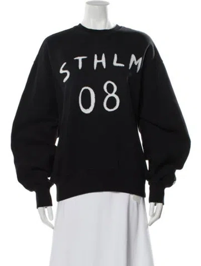 Pre-owned Acne Studios Graphic Print Crew Neck Sweatshirt In Blue