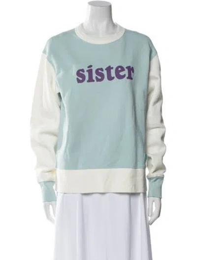 Pre-owned Acne Studios Graphic Print Crew Neck Sweatshirt In Blue