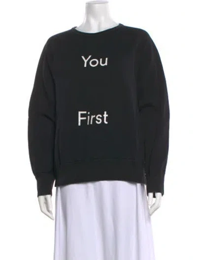 Pre-owned Acne Studios Graphic Print Crew Neck Sweatshirt In Blue