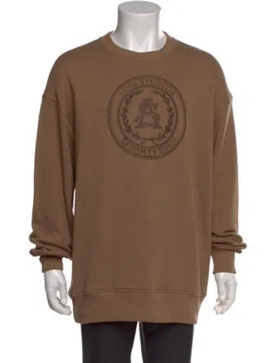 Pre-owned Acne Studios Graphic Print Crew Neck Sweatshirt In Brown