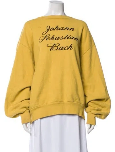 Pre-owned Acne Studios Graphic Print Crew Neck Sweatshirt In Brown/yellow