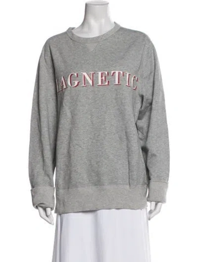 Pre-owned Acne Studios Graphic Print Crew Neck Sweatshirt In Gray