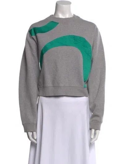 Pre-owned Acne Studios Graphic Print Crew Neck Sweatshirt In Gray