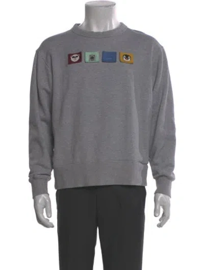 Pre-owned Acne Studios Graphic Print Crew Neck Sweatshirt In Gray