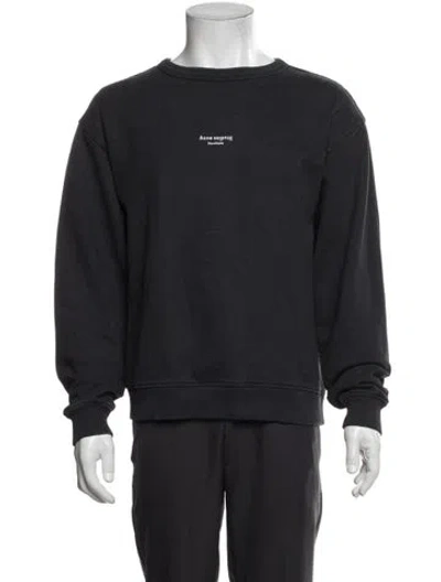 Pre-owned Acne Studios Graphic Print Crew Neck Sweatshirt In Gray