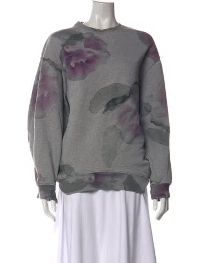 Pre-owned Acne Studios Graphic Print Crew Neck Sweatshirt In Gray