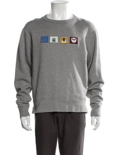 Pre-owned Acne Studios Graphic Print Crew Neck Sweatshirt In Gray