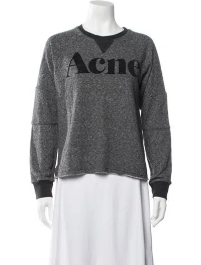 Pre-owned Acne Studios Graphic Print Crew Neck Sweatshirt In Grey