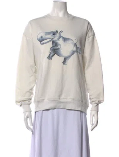Pre-owned Acne Studios Graphic Print Crew Neck Sweatshirt In Neutrals