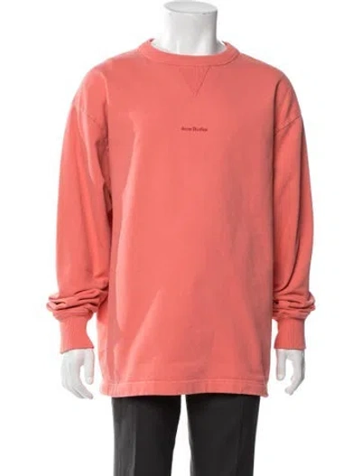 Pre-owned Acne Studios Graphic Print Crew Neck Sweatshirt In Orange