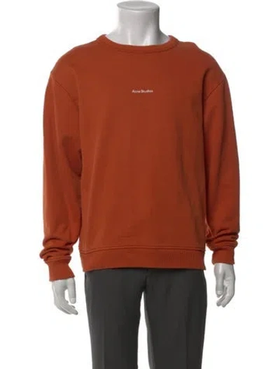 Pre-owned Acne Studios Graphic Print Crew Neck Sweatshirt In Orange