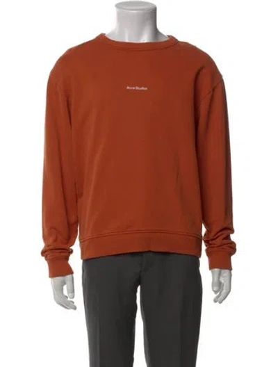Pre-owned Acne Studios Graphic Print Crew Neck Sweatshirt In Orange