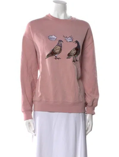 Pre-owned Acne Studios Graphic Print Crew Neck Sweatshirt In Pink