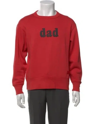 Pre-owned Acne Studios Graphic Print Crew Neck Sweatshirt In Red