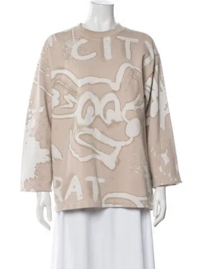 Pre-owned Acne Studios Graphic Print Crew Neck Top In Neutral