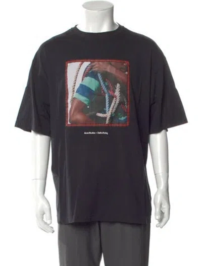 Pre-owned Acne Studios Graphic Print Crew Neck T-shirt In Black
