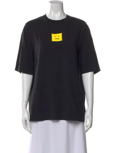 Pre-owned Acne Studios Graphic Print Crew Neck T-shirt In Black
