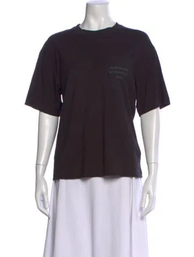 Pre-owned Acne Studios Graphic Print Crew Neck T-shirt In Black