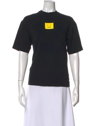 Pre-owned Acne Studios Graphic Print Crew Neck T-shirt In Black