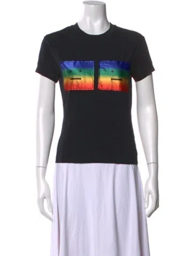 Pre-owned Acne Studios Graphic Print Crew Neck T-shirt In Black
