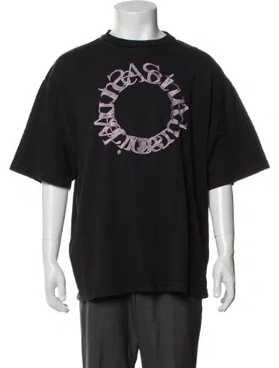 Pre-owned Acne Studios Graphic Print Crew Neck T-shirt In Black