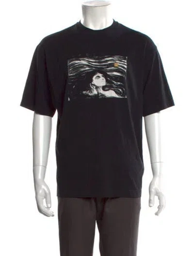 Pre-owned Acne Studios Graphic Print Crew Neck T-shirt In Black