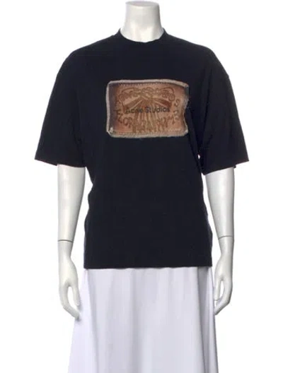 Pre-owned Acne Studios Graphic Print Crew Neck T-shirt In Black