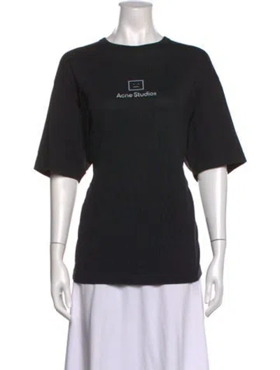Pre-owned Acne Studios Graphic Print Crew Neck T-shirt In Black