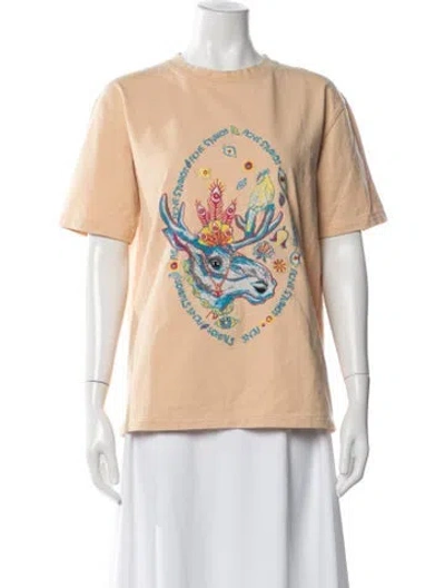 Pre-owned Acne Studios Graphic Print Crew Neck T-shirt In Blue