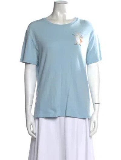 Pre-owned Acne Studios Graphic Print Crew Neck T-shirt In Blue