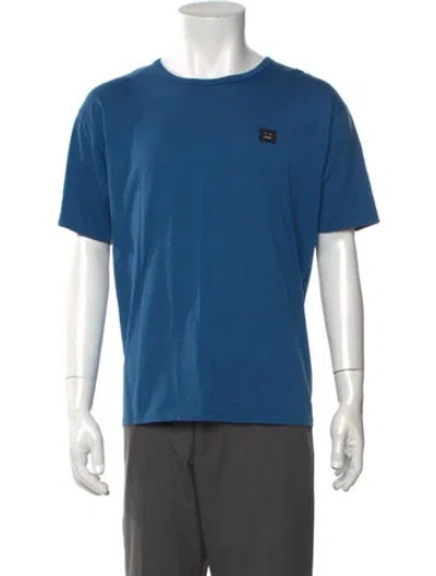 Pre-owned Acne Studios Graphic Print Crew Neck T-shirt In Blue