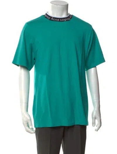 Pre-owned Acne Studios Graphic Print Crew Neck T-shirt In Blue