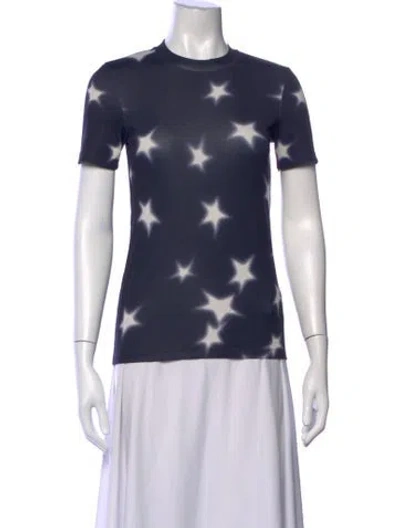 Pre-owned Acne Studios Graphic Print Crew Neck T-shirt In Blue