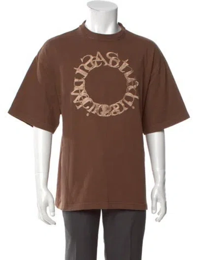 Pre-owned Acne Studios Graphic Print Crew Neck T-shirt In Brown