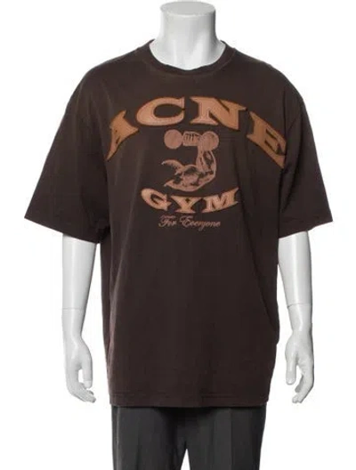 Pre-owned Acne Studios Graphic Print Crew Neck T-shirt In Brown