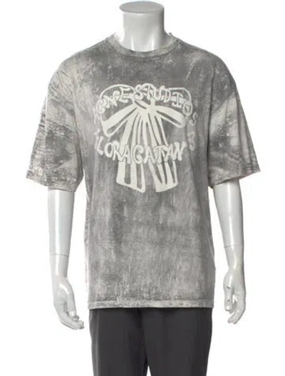 Pre-owned Acne Studios Graphic Print Crew Neck T-shirt In Gray